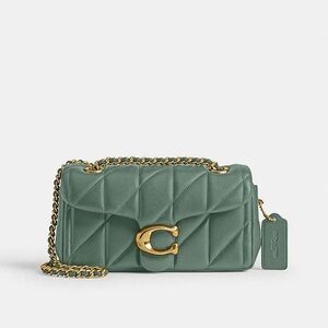 Coach BlueGreen Quilted Crossbody Bag with Gold Chain